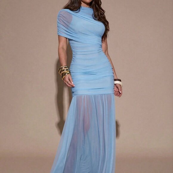 Dresses & Skirts - Baby Blue ElegantWomen's  Ruched Dress